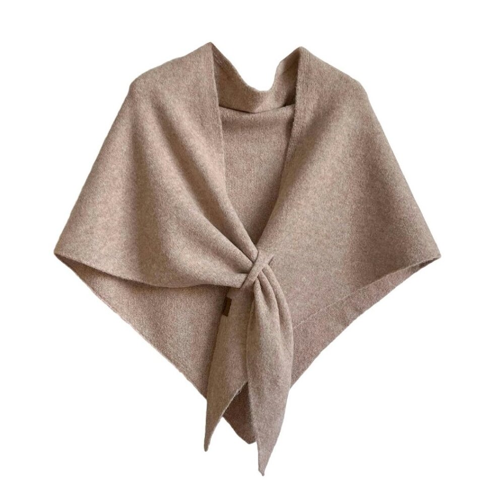 One Size Cashmere Feel Knitted Shawl Wrap Poncho Cape For Wedding Party